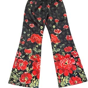 NWOT Flora Bea Selena  Wide Leg Women's Pants - Black and Red